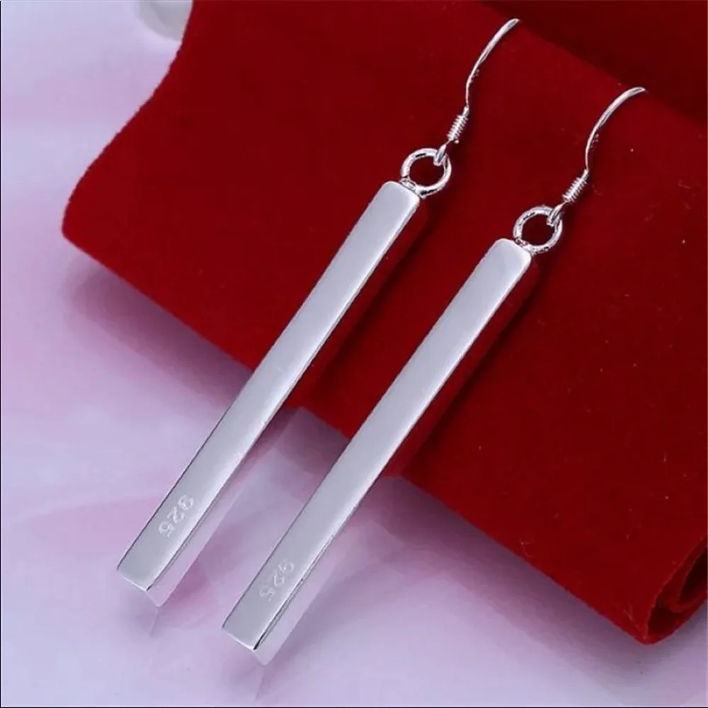 Sterling Silver Bar Earrings - Picture 1 of 1
